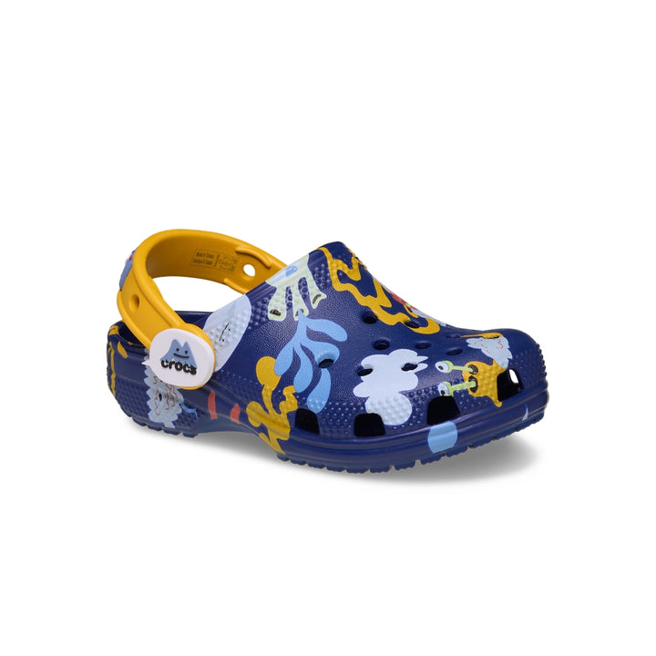 Giày Clog Trẻ Em Crocs Toddler Classic Monster Mash - Ribbon Blue
