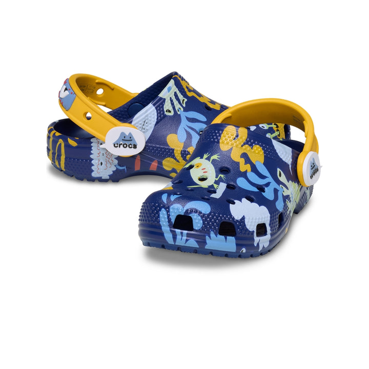 Giày Clog Trẻ Em Crocs Toddler Classic Monster Mash - Ribbon Blue