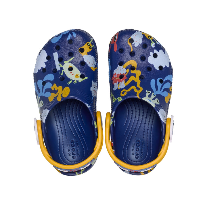 Giày Clog Trẻ Em Crocs Toddler Classic Monster Mash - Ribbon Blue
