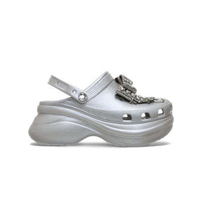 Giày Clog Nữ Crocs Bae Bedazzled Bows - Silver