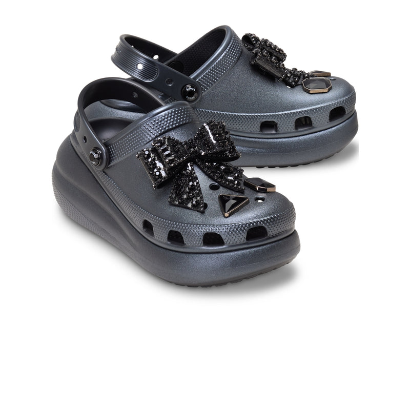 Giày Clog Unisex Crocs Crush Bedazzled Bows - Black