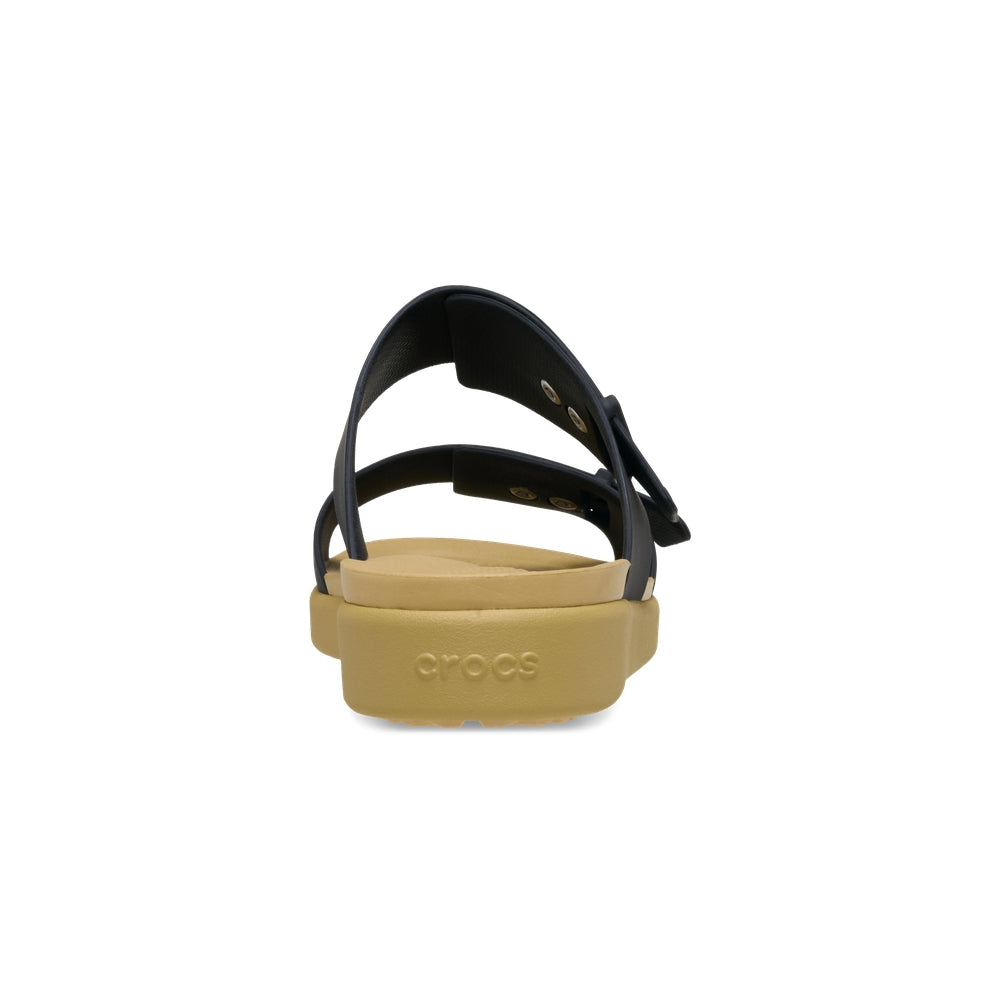 Dép Xăng Đan Nữ Crocs Brooklyn Buckle Low Low - Black/Tan