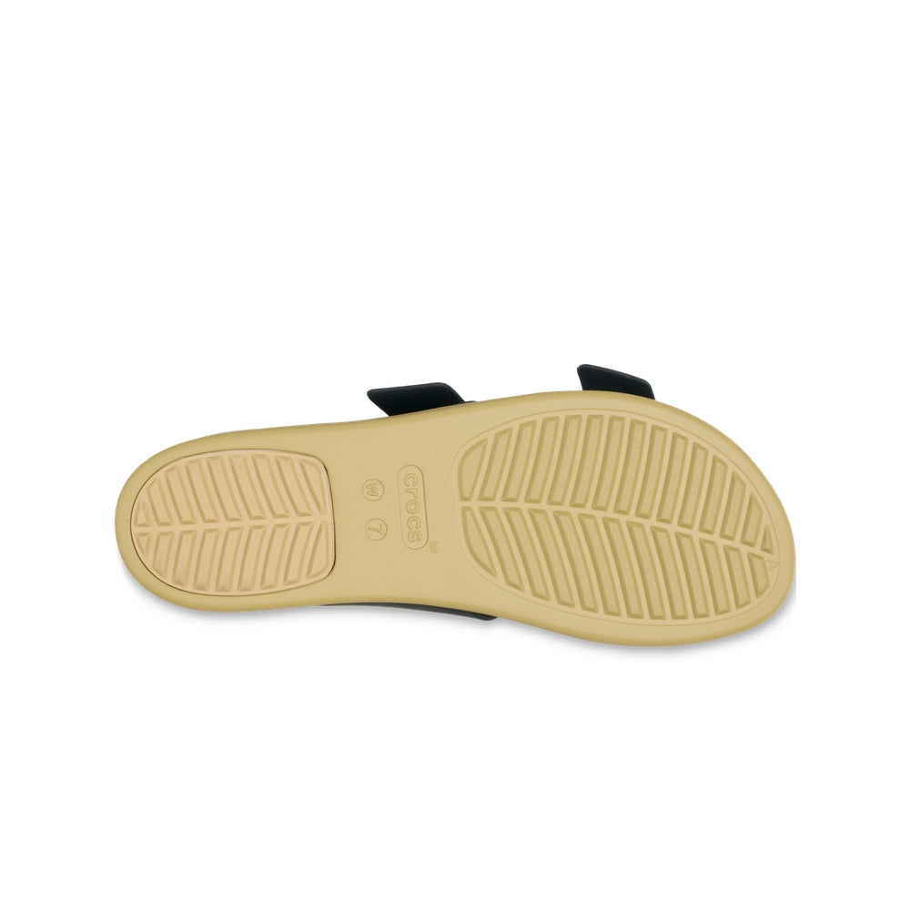 Dép Xăng Đan Nữ Crocs Brooklyn Buckle Low Low - Black/Tan