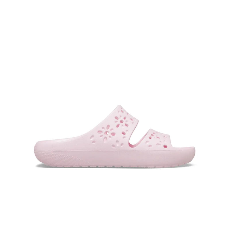 Dép Xăng Đan Unisex Crocs Classic Floral Cutout - Pink Milk