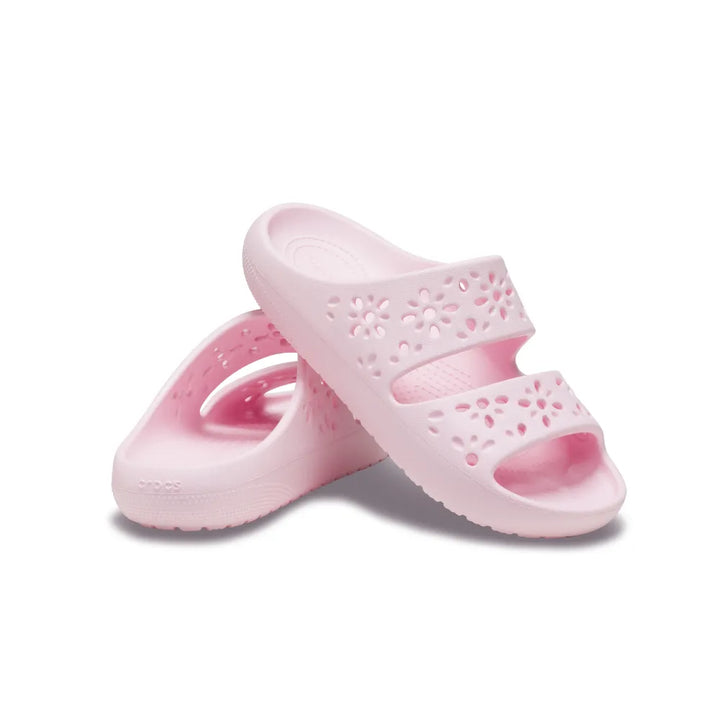 Dép Xăng Đan Unisex Crocs Classic Floral Cutout - Pink Milk - Crocs™ Việt Nam