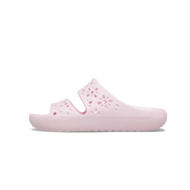 Dép Xăng Đan Unisex Crocs Classic Floral Cutout - Pink Milk