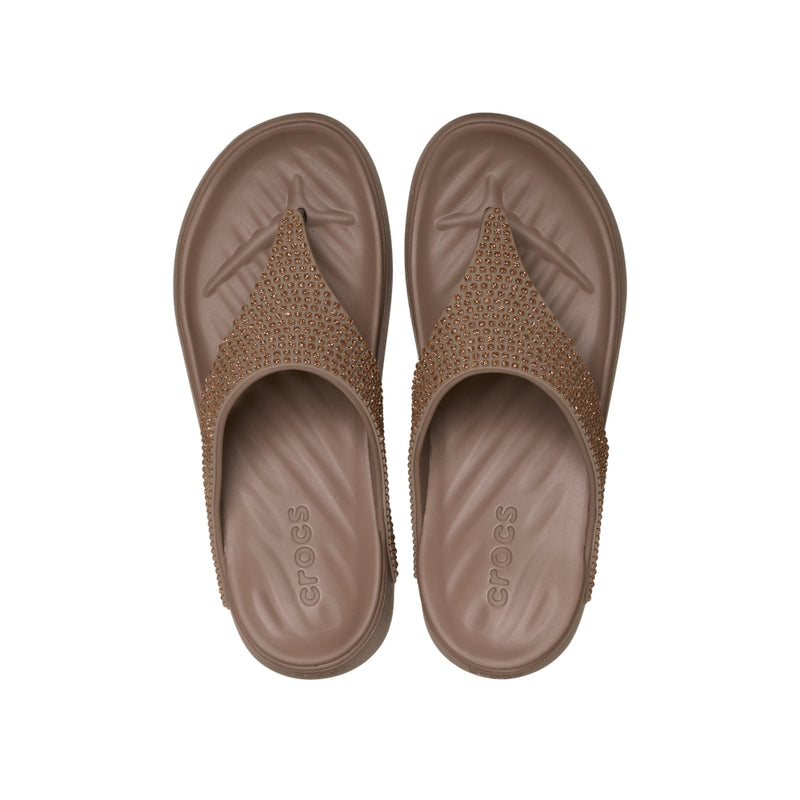 Dép Xỏ Ngón Nữ Crocs Getaway Gems Triangle - Latte