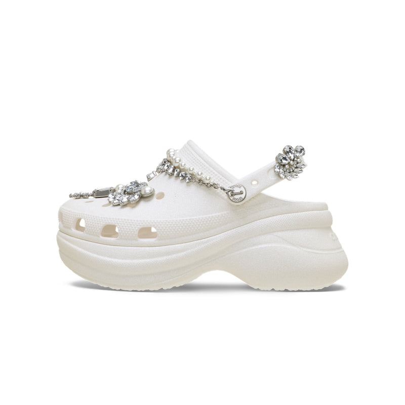 Giày Clog Nữ Crocs Bae Wedding Glitter - White