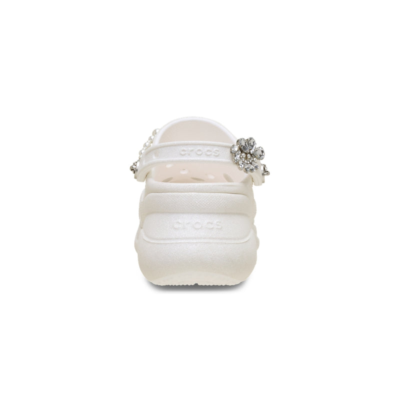 Giày Clog Nữ Crocs Bae Wedding Glitter - White