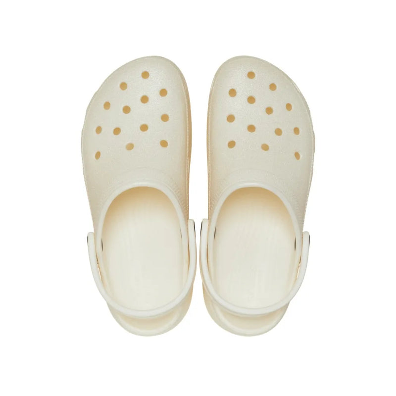 Giày Clog Nữ Crocs Classic Platform Glitter - Chalk