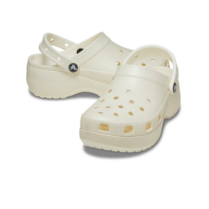 Giày Clog Nữ Crocs Classic Platform Glitter - Chalk - Crocs™ Việt Nam