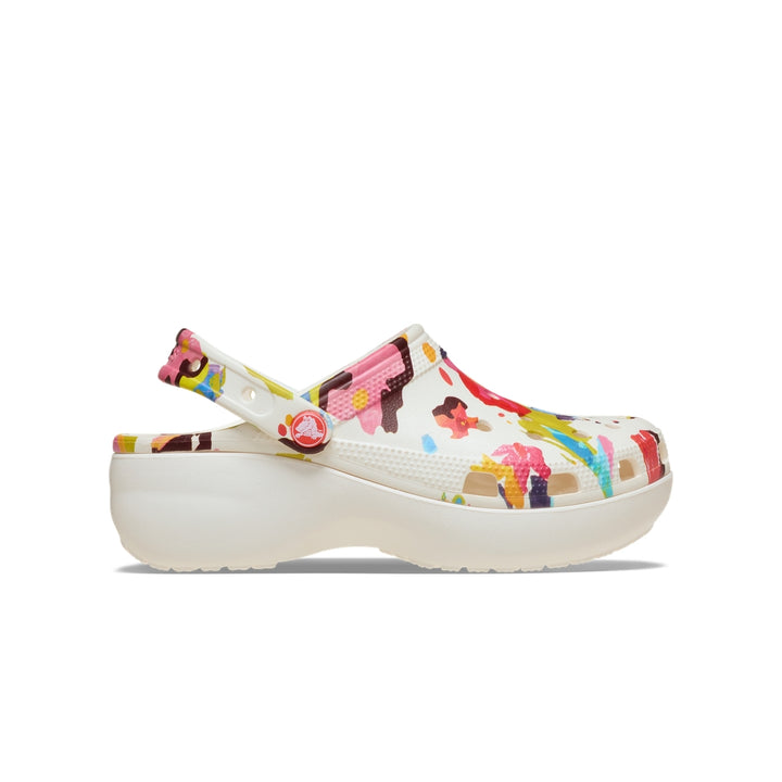 Giày Clog Nữ Crocs Classic Platform Painted Floral - Chalk - Crocs™ Việt Nam