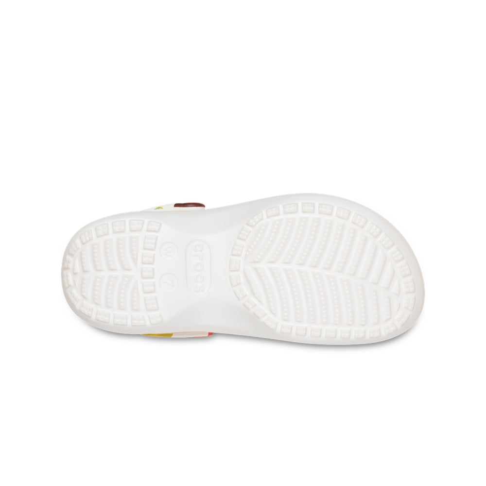 Giày Clog Nữ Crocs Classic Platform Painted Floral - Chalk