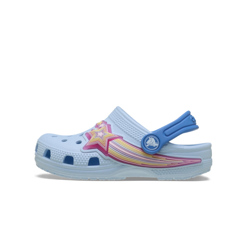 Giày Clog Trẻ Em Crocs Toddler Classic Star Lights - Blue Frost