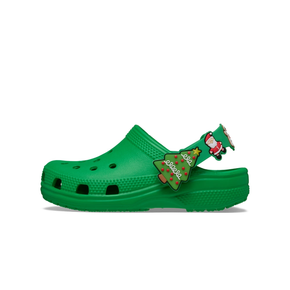 Giày Clog Trẻ Em Crocs Toddler Classic Holiday Icons Lights - Grass Green