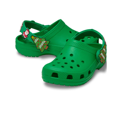 Giày Clog Trẻ Em Crocs Toddler Classic Holiday Icons Lights - Grass Green