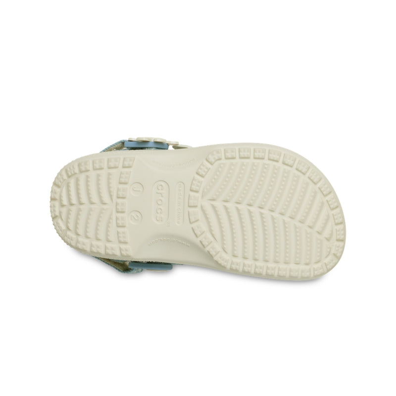 Giày Clog Trẻ Em Crocs Classic Denim Flower - Summit White