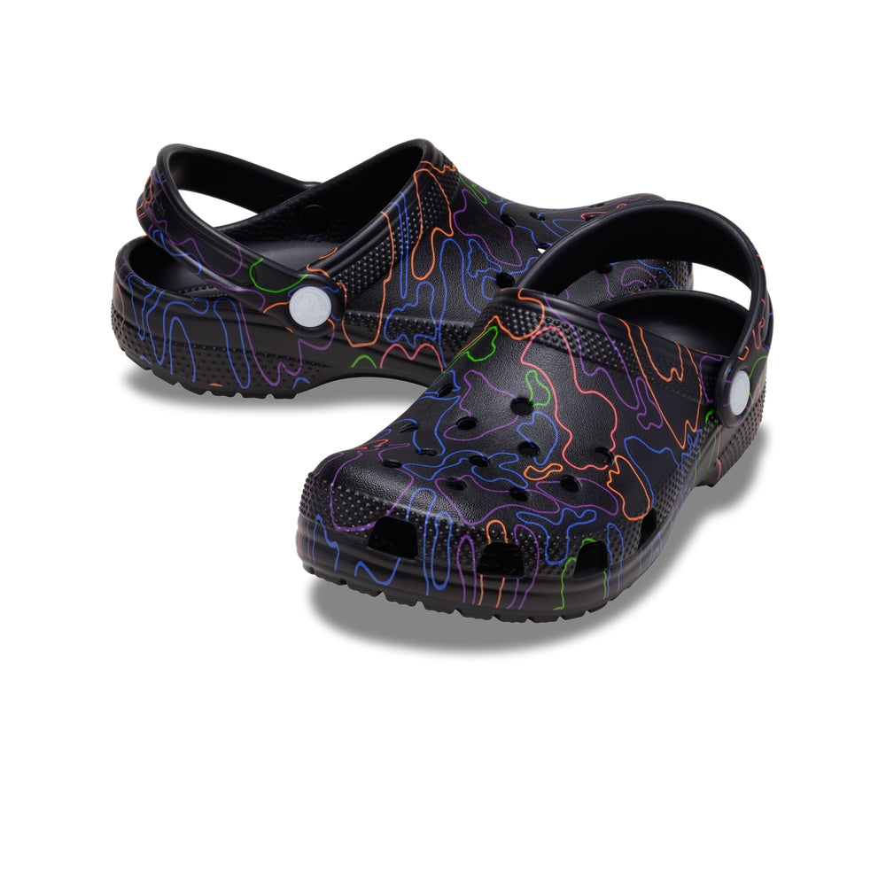 Giày Clog Trẻ Em Crocs Classic Hi Vis Camo - Black
