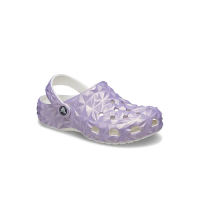 Giày Clog Trẻ Em Crocs Classic Iridescent Geometric - White