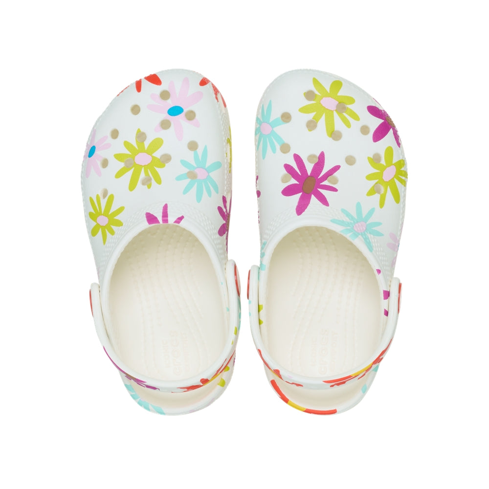 Giày Clog Trẻ Em Crocs Toddler Classic Crafted Daisy - Chalk