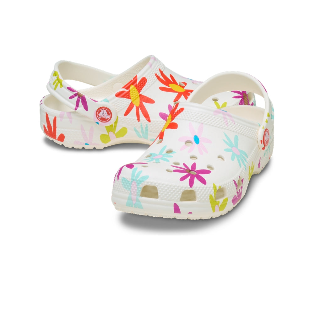 Giày Clog Trẻ Em Crocs Toddler Classic Crafted Daisy - Chalk