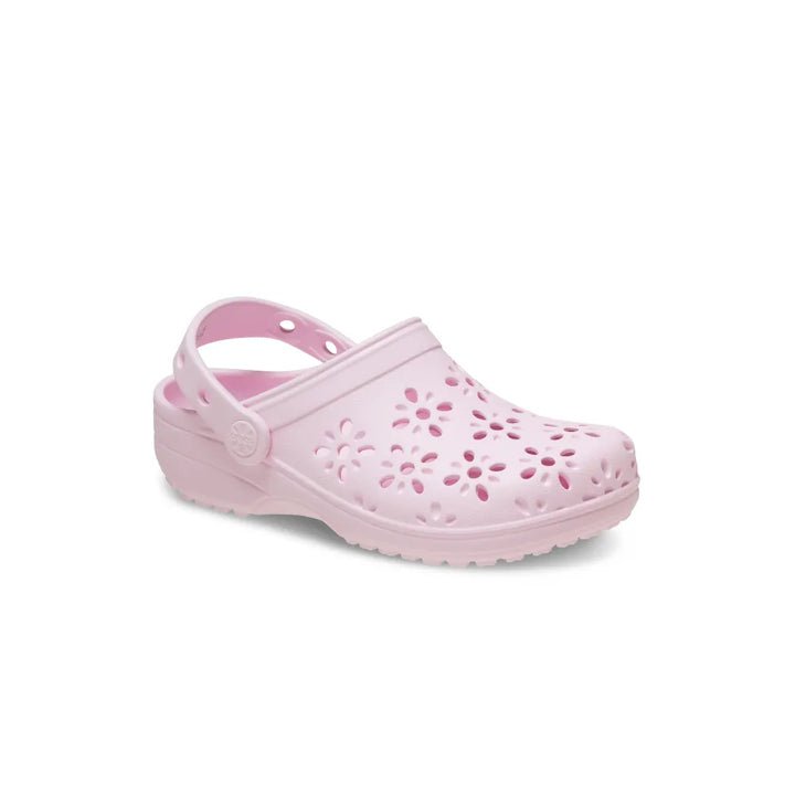 Giày Clog Trẻ Em Crocs Toddler Classic Floral Cutout - Pink Milk - Crocs™ Việt Nam