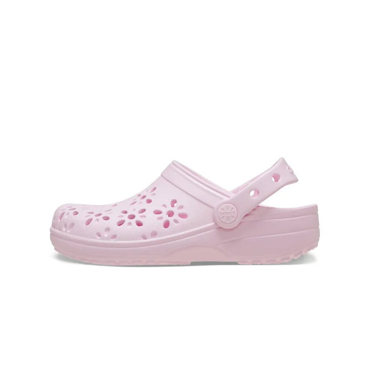Giày Clog Trẻ Em Crocs Toddler Classic Floral Cutout - Pink Milk - Crocs™ Việt Nam