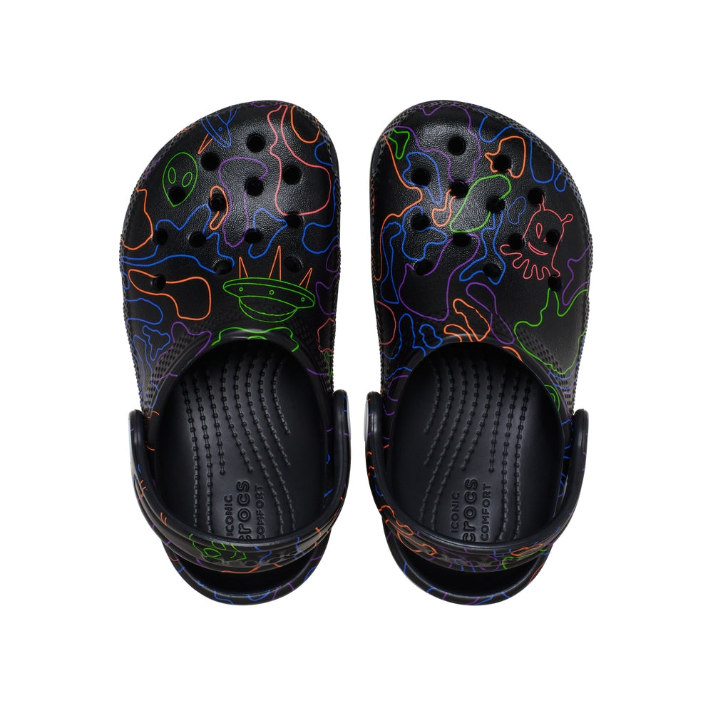 Giày Clog Trẻ Em Crocs Toddler Classic Hi Vis Camo - Black