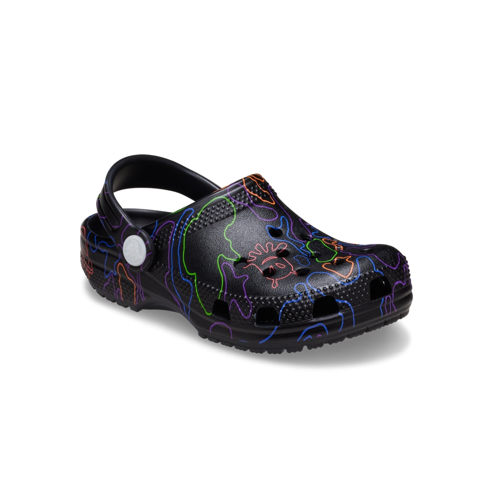 Giày Clog Trẻ Em Crocs Toddler Classic Hi Vis Camo - Black