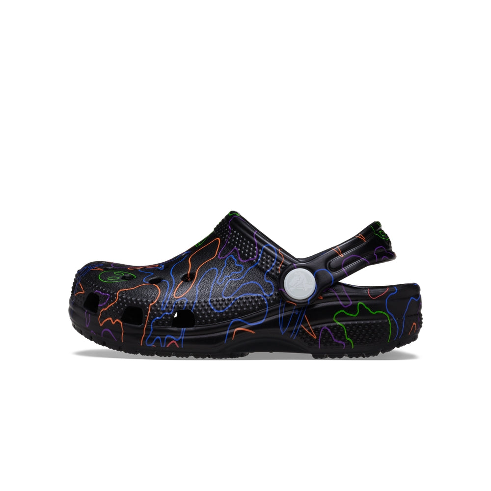 Giày Clog Trẻ Em Crocs Toddler Classic Hi Vis Camo - Black