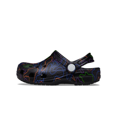 Giày Clog Trẻ Em Crocs Toddler Classic Hi Vis Camo - Black