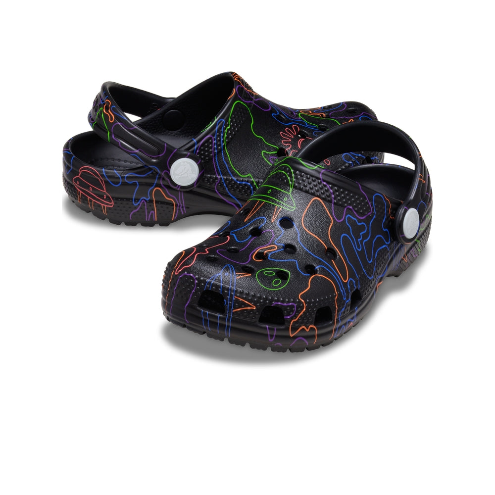 Giày Clog Trẻ Em Crocs Toddler Classic Hi Vis Camo - Black
