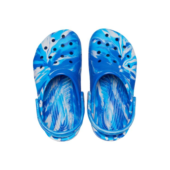 Giày Clog Trẻ Em Crocs Toddler Classic Marbled - Blue Bolt - 206838-4LB