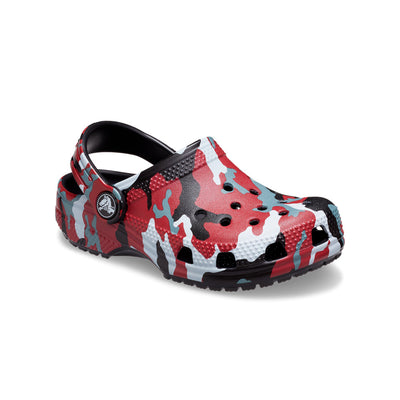 Giày Clog Trẻ Em Crocs Toddler Camo Classic - Black/Red