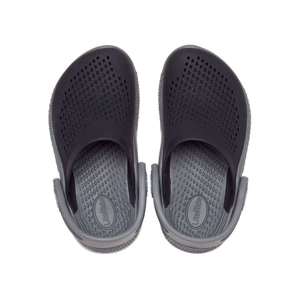 Giày Clog Trẻ Em Crocs Toddler Literide 360 - Black/Slate Grey
