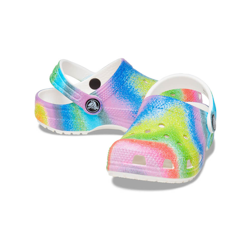 Giày Clog Trẻ Em Crocs Toddler Spray Dye Classic - White