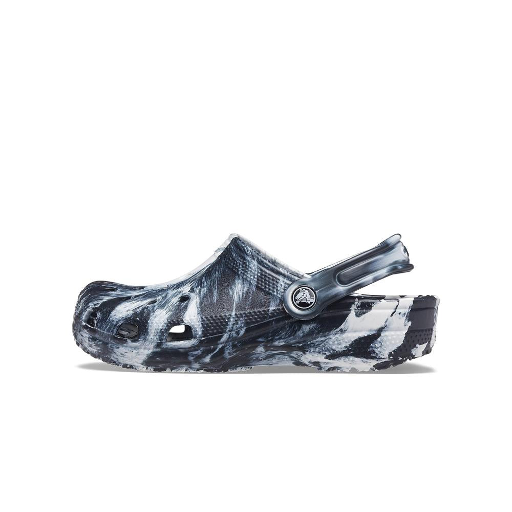 Giày Clog Unisex Crocs Classic Marbled - White/Black