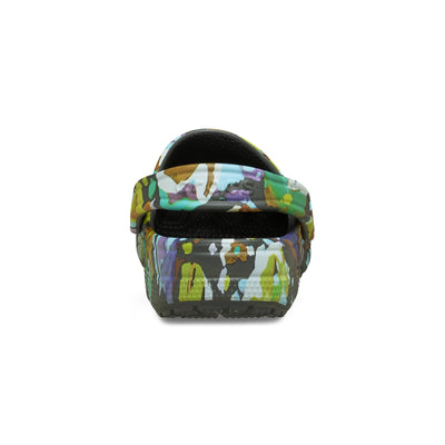 Giày Clog Unisex Crocs Classic Painted Floral - Black Sand