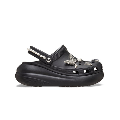 Giày Clog Unisex Crocs Crush Butterfly Jewel - Black