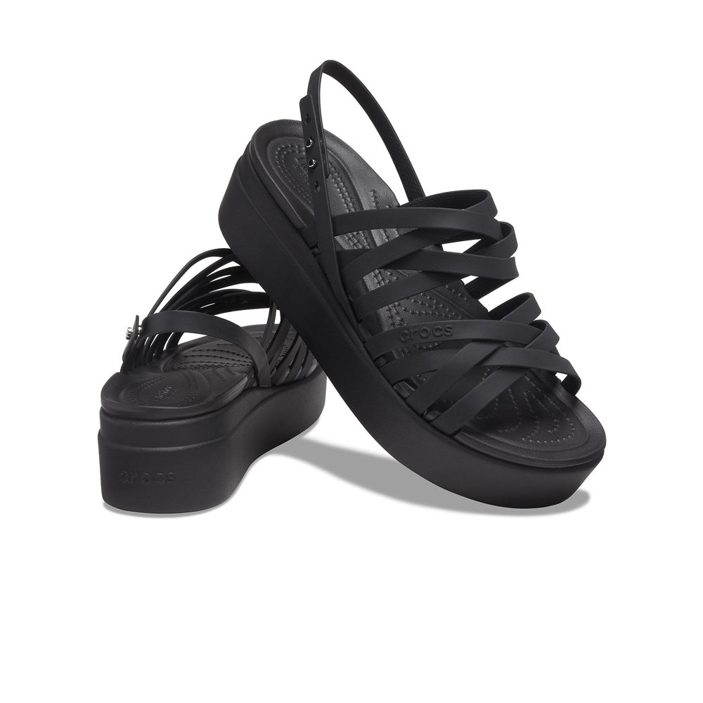 Giày Đế Xuồng Nữ Crocs Brooklyn Strappy - Black