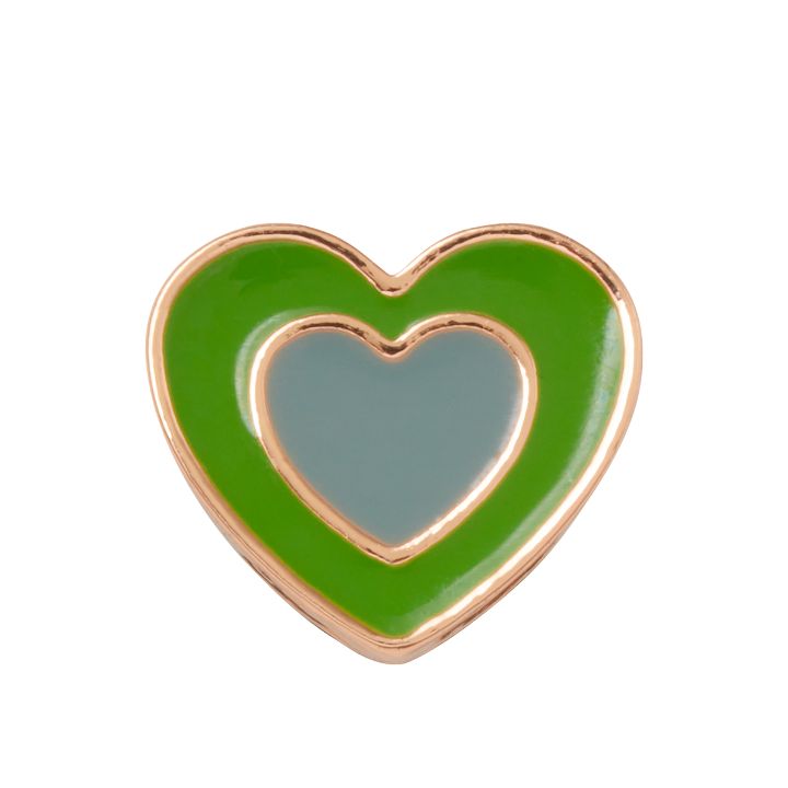 Jibbitz™ Charm Green Double Heart
