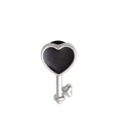 Jibbitz™ Charm Silver And Black Heart Key
