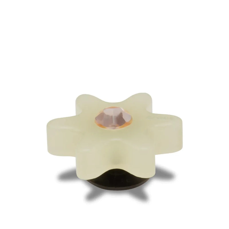 Jibbitz™ Charm Tan Acrylic Flower With Gem