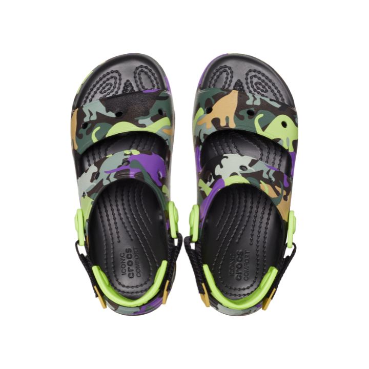 Xăng Đan Trẻ Em Crocs All-Terrain Dino Camo - Neon Purple