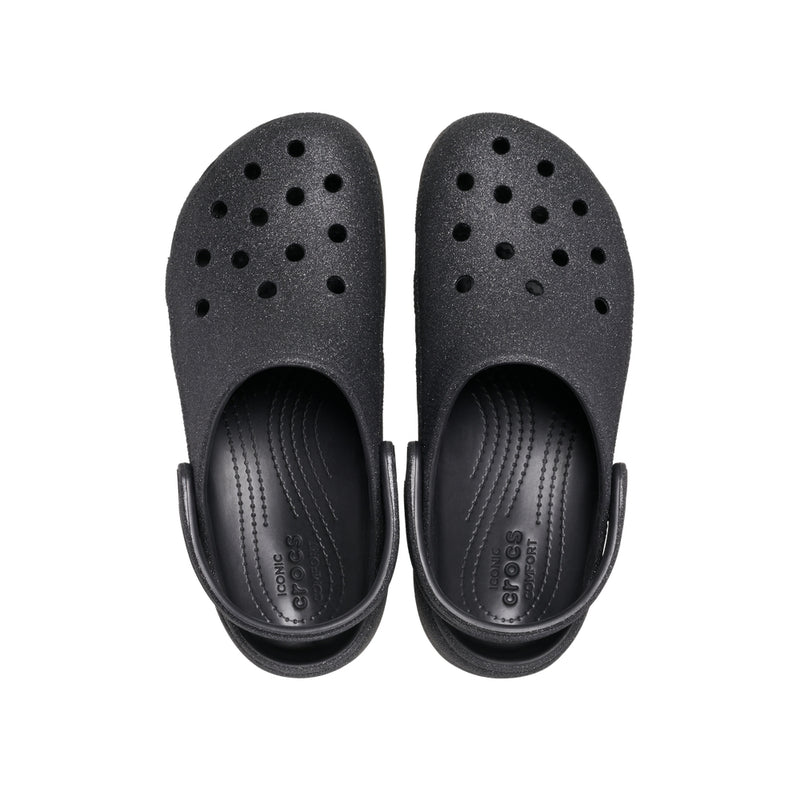 Giày Clog Nữ Crocs Classic Platform Glitter - Black