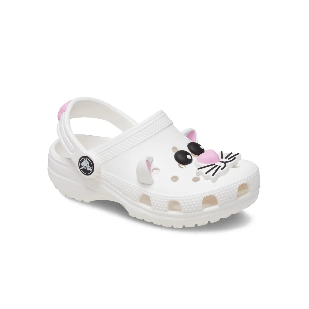Giày Clog Trẻ Em Crocs Toddler Classic IAM Cat  - White