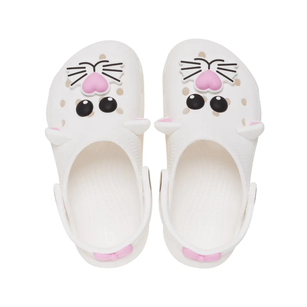 Giày Clog Trẻ Em Crocs Toddler Classic IAM Cat  - White