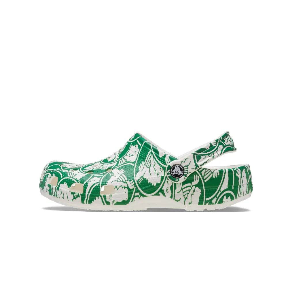 Giày Clog Unisex Crocs Classic Duke Print - Green Ivy