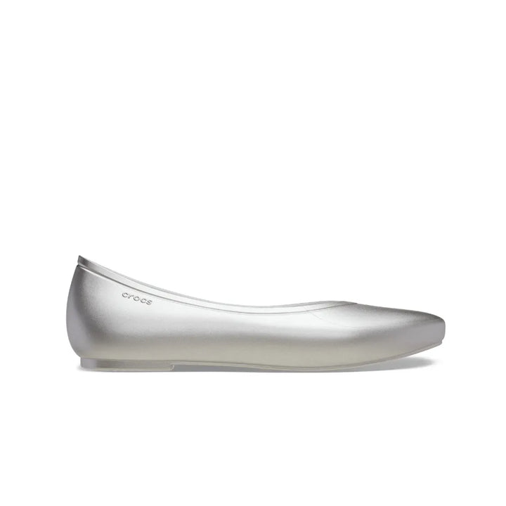 Giày Đế Bệt Nữ Crocs Brooklyn Metallic Pointed - Silver - Crocs™ Việt Nam