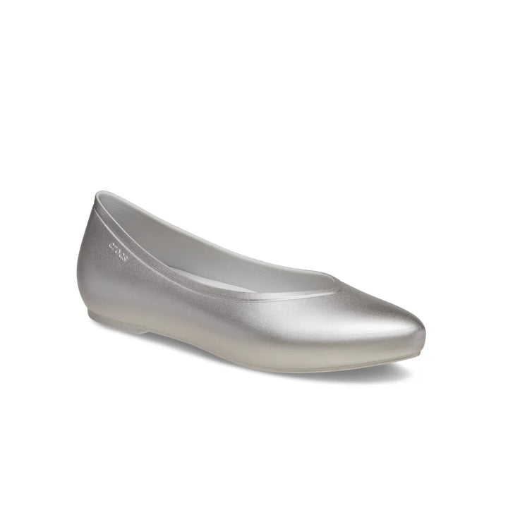Giày Đế Bệt Nữ Crocs Brooklyn Metallic Pointed - Silver - Crocs™ Việt Nam